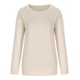 thumbnail image 3 of AOOCHASLIY Women Fall Tops Women's Solid Color Fashion Leisure Comfortable All-match Long Sleeves Blouse, 3 of 4