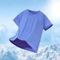 thumbnail image 5 of Miluxas Boys Short Sleeve Shirts Summer Crewneck Curve Hem Tunic Tops Basic Tees Blue 5-6 Years, 5 of 7