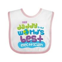 Inktastic Worlds Best Electrician Daddy Boys or Girls Baby Bib