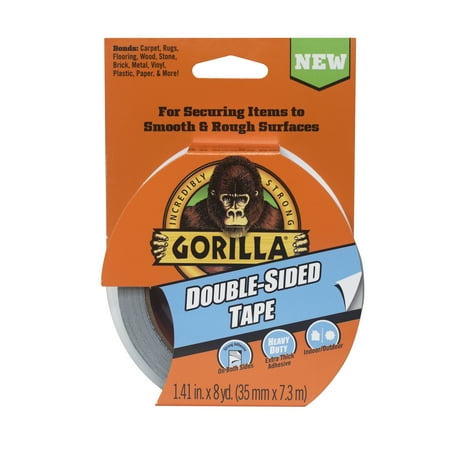 UPC: 0052427007261 | Gorilla Glue Double-Sided Tape  Gray Roll Assembled Product Weight 0.386 lb