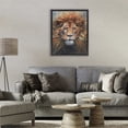 thumbnail image 2 of Stupell Industries Face Of A Lion Black Framed Floater Canvas Wall Art design by David Stribbling, 21 x 17, 2 of 9