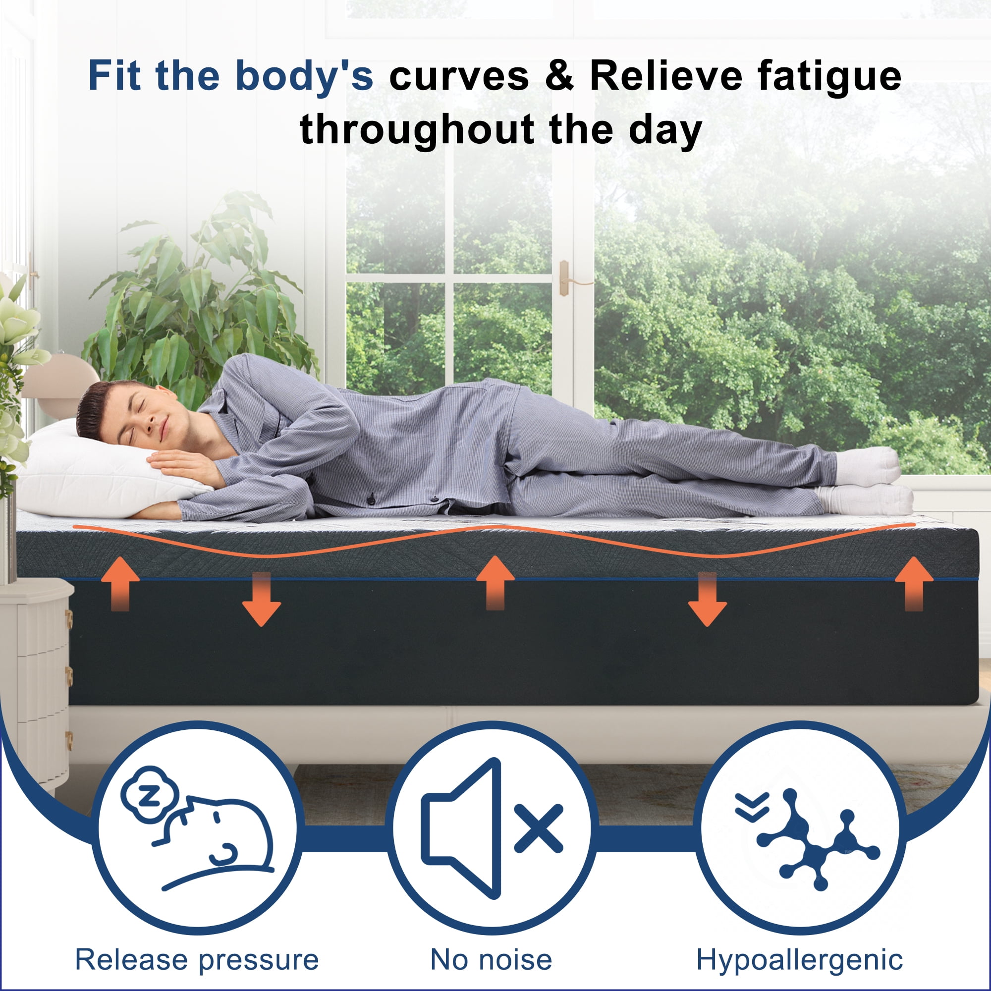 Twin Mattress, GELBIY 8" Twin Memory Foam Mattress in a Box with Breathable Cover