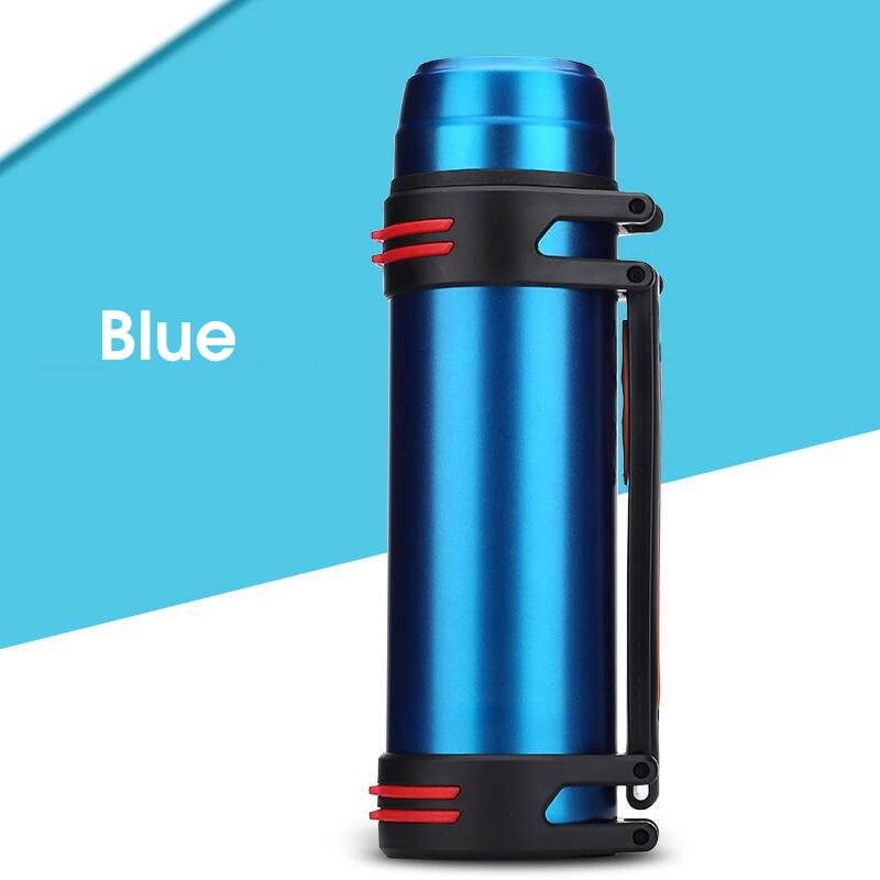 1.2 LITRE STAINLESS STEEL VACUUM FLASK TRAVEL POT THERMOS HOT COLD HANDLE 