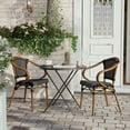 thumbnail image 3 of Flash Furniture Bordeaux Indoor/Outdoor French Bistro Stacking Chair with Arms Black/White/Natural, 3 of 15