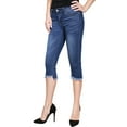 thumbnail image 3 of 2Luver, Women's, Stretchy 5 Pocket Skinny Capri Jeans, Denim Medium, 9, 3 of 4