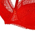 thumbnail image 4 of QLEICOM Everyday Bras for Women, Women's Comfort Lift Wirefree Bra Solid Lace Lingerie Bras Plus Size Bras Underwear Bralette Bras Comfortable Brass No Underwire Red Cup 80CD, 4 of 4