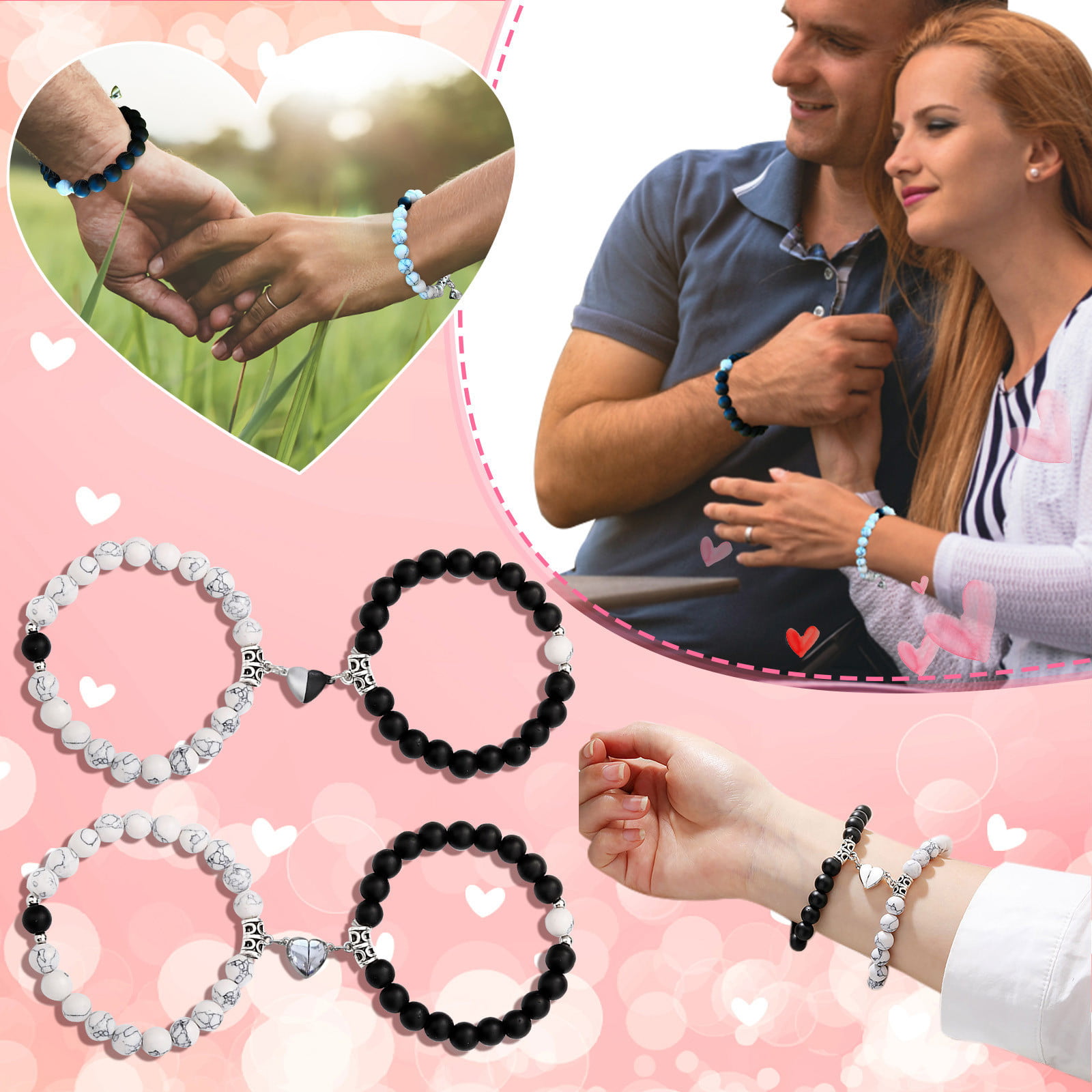 Magnetic Couples Bracelets - Charm Bear | Couple bracelets, Matching couple  bracelets, Relationship bracelets