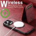 thumbnail image 2 of Allytechgroup Wallet Case for iPhone 16 Pro, Compatible with MagSafe Detachable Pocket Wallet Magnetic Card Bag PU Leather Case with Kickstand Credit Card Slots Wireless Charging, Red, 2 of 9