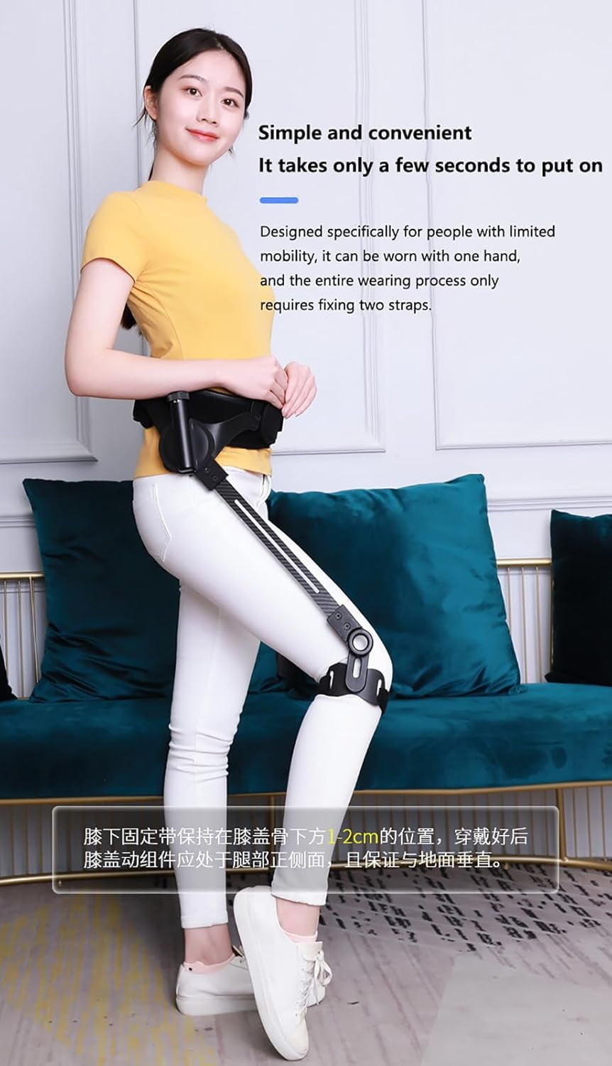 Bionic Body Power Walking Aids Orthopedic Knee Immobilizer Brace Full Leg Support Stabilizer for ACL Injury, Anti-Hyperextension Knee Brace for Men and Women(Right)