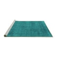 thumbnail image 2 of Ahgly Company Machine Washable Indoor Square Oriental Turquoise Blue Industrial Area Rugs, 3' Square, 2 of 4