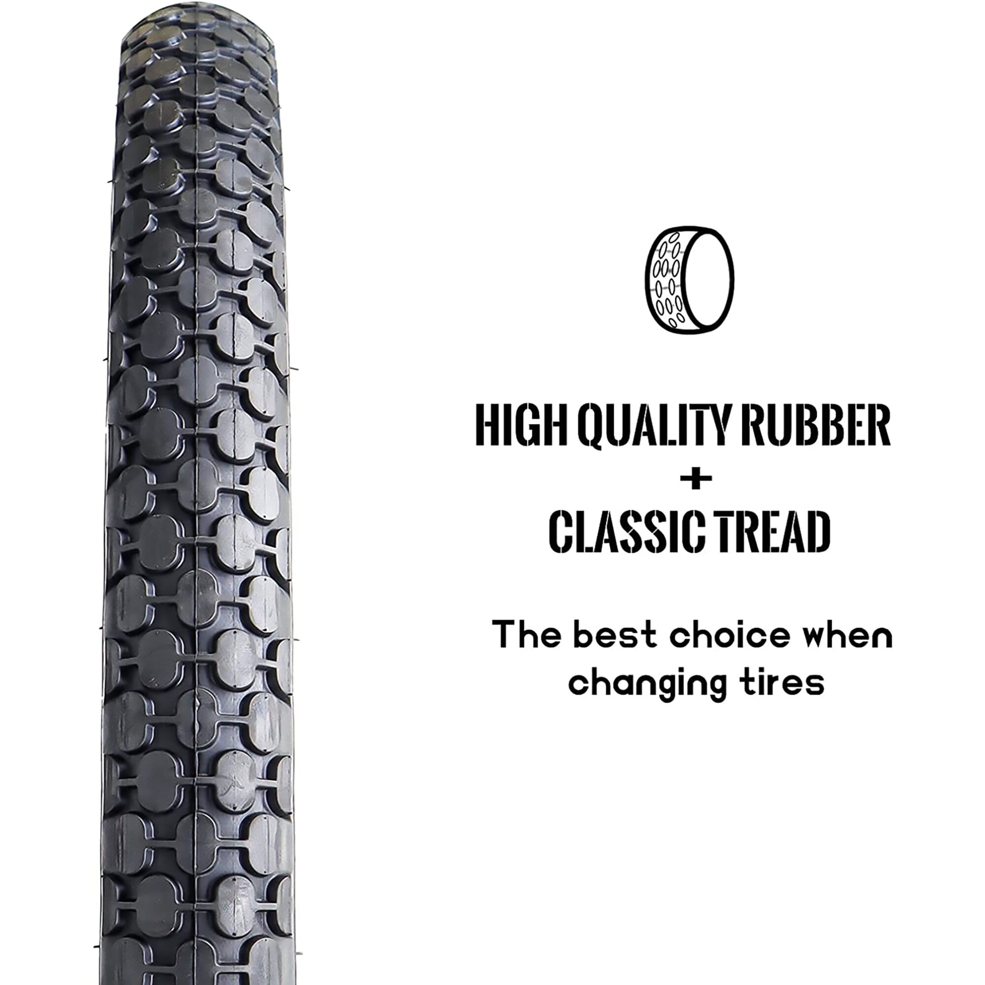 MOHEGIA Bike Tires 26"x 2.125" Black Side Wall Folding Cruiser Bicycle Replacement Tire