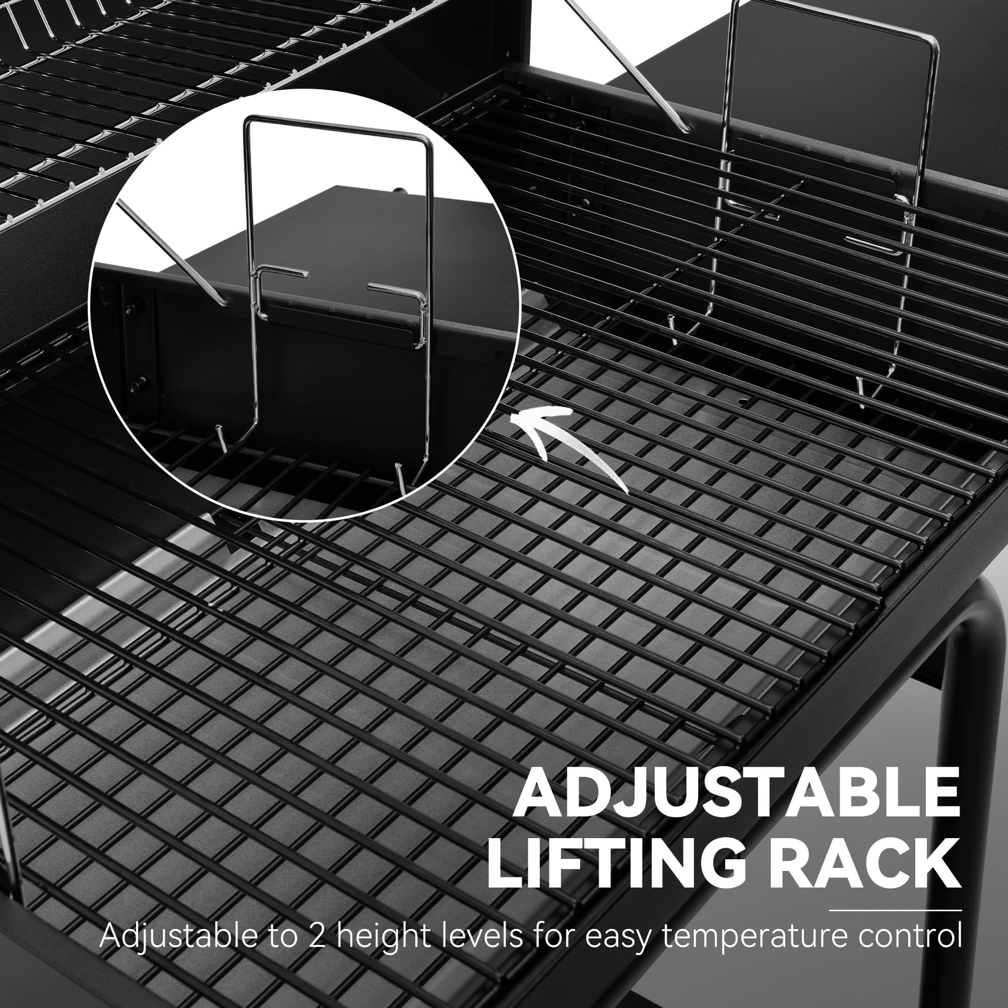 Cc1830 28 Inch Charcoal Grill With Warming Rack  Outdoor Bbq 626 Sq. In. Grilling Space For Backyard Patio And Parties Black