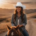 thumbnail image 5 of Slccxzc Vintage Western Cowboy Hat with Rhinestone Accents, Wide Brim Country Concert Headwear, 5 of 7