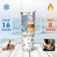 thumbnail image 4 of Bows Cane Candies Snowflakes 40 Oz Tumbler with Handle Lid and Straw Stainless Steel Double Walled Vacuum Insulated Cup Merry Christmas Gifts Tumbler for Women Men Friends Outdoor Indoor, 4 of 6