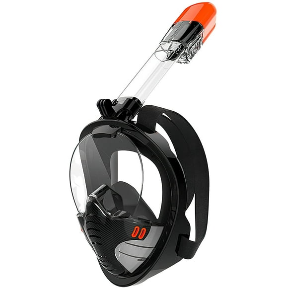 Full Face Snorkel Mask,Snorkeling Mask with Camera Mount,Snorkel Mask 180 Degree Panoramic View Anti-Leak Anti-Fog Dry Top Breathing System,Snorkeling Gear for Adult and Kids(L/XL)