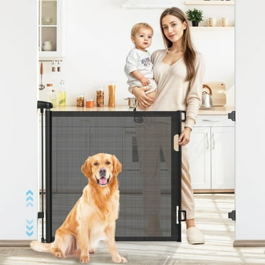 Baby Auto-lock Retractable Stair Gate: Baby Gate One-Handed Operation Stair Gate for Dogs and Baby - Safety Gates for Kid Pet Gate Silent Child Gate for Stairway Doorway Hallway In/Outdoor 140*83 cm