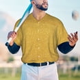 thumbnail image 6 of Balery Gold Shiny Baseball Jersey for Men Casual Button Down Shirts Short Sleeve Active Team Sports Uniform-XX-Large, 6 of 9