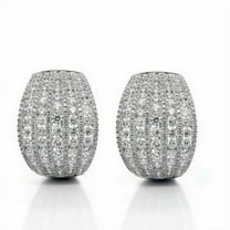 1.50CT Natural Diamond (SI1,I-J) Round Cut Hoop Earring 14K White Gold Fine Jewelry for Women Gifts