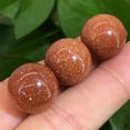 thumbnail image 6 of GKNET 20PCS Gold Sand Stone Round Stones Crystal Sphere Ball Reiki Healing Natural Gem, 6 of 9