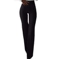 thumbnail image 1 of Pantalon Évasé pour Femmes Uni à Haute Élasticité Polyester Blanc P, 1 of 2