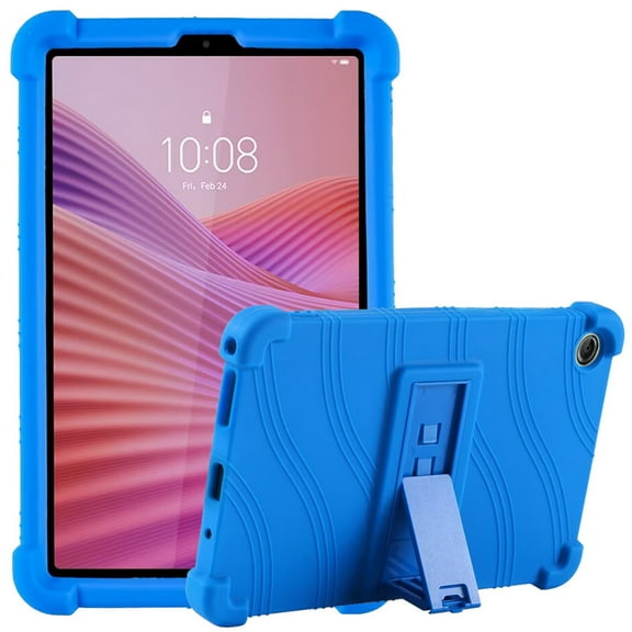 DWaybox Case for Lenovo Tab One / Tab K9 2025 8.7" Tablet – Shockproof Soft Silicone Cover with Thickened Corners & Adjustable Kickstand, Kids-Proof Protective Shell -Blue
