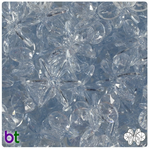 BeadTin Ice Blue Transparent 25mm SunBurst Craft Beads (80pcs)