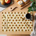 thumbnail image 2 of Beige Sunflowers Fall Placemats Set of 4, Thanksgiving Botanical Floral Placemats for Dining Table, Place Mats for Kitchen Tabletop, Waterproof Wipeable Dining Table Mats Set, 2 of 9