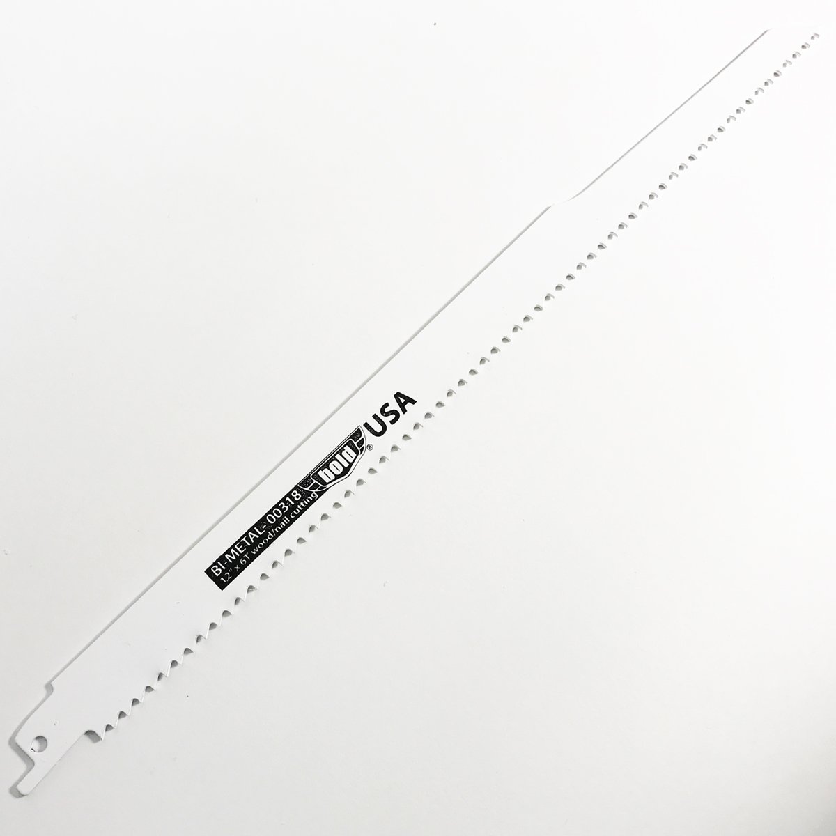 Bold 00318 USA Made Bi-Metal 12" x 6 TPI Wood and Nail Cutting Reciprocating Saw Blades, 5-count