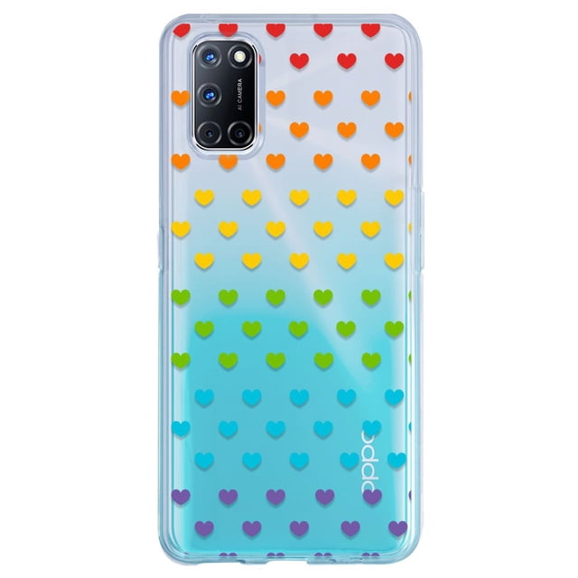 Funda para Oppo A72 InstaCase Corazones de Colores Uso Rudo Antigolpes