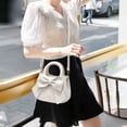 thumbnail image 2 of Bolso de hombro YOUNXSL piel sintética con lazo bolso de mano con asa superior blanco Talla unica, 2 of 5