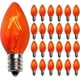 thumbnail image 3 of SUNSGNE Paquete de 25 bombillas C7 naranja de repuesto para Halloween y Navidad, bombillas incandescentes C7 de color naranja transparente para luces navideñas de patio al aire libre, base de candelab, 3 of 4