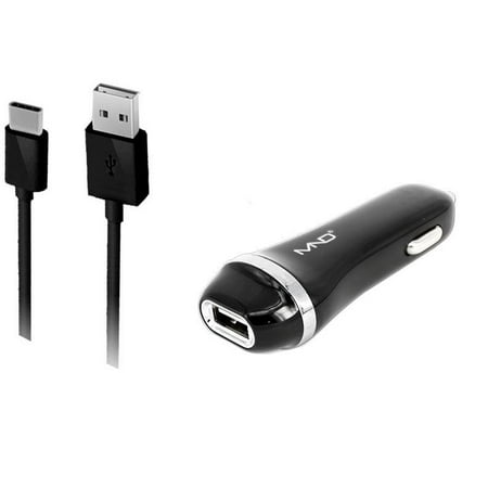 2-in-1 Micro-USB Chargers for Huawei P8 lite (2017),Honor 7X, Honor 6C Pro, Y6 Pro (2017) , Nova 2i, P9 lite mini, Honor 6A (Black) - 2.1Ah Car Charger Adapter + USB Charging Cable