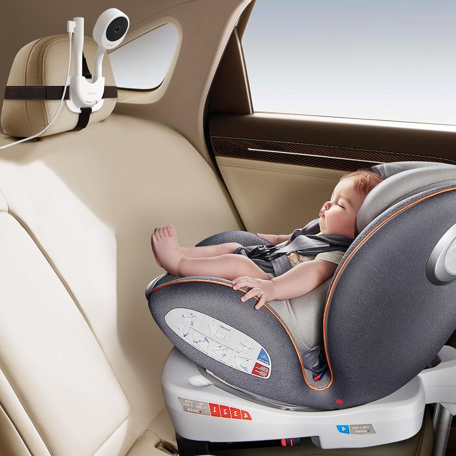 Netvue Peekababy Car Seat Accessories for Baby Monitor, Baby Monitor Car Mount and Baby Camera Car Mount Accessories Compatible with Netvue 3000mAh Baby Monitor