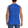 thumbnail image 4 of Easygdp Blue Glitter Men's Breathable Tank Tops Sleeveless Sporty T Shirts for Basketball, Mountaineering, Bodybuilding -XX-Large, 4 of 8