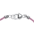thumbnail image 2 of PalmBeach Jewelry Pink Crystal Silvertone Bali-Style Beaded Charm Bracelet With Braided Pink Cord 7.5", 2 of 4