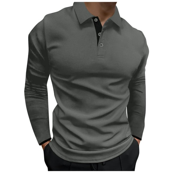 Bazeneo Mens Designer Polo Shirts Muscle Fit Sports Tshirts Long Sleeve Button up Polos Plain Colour Golf T-Shirts Comfortable Athletic Tops for Men Fashion Work Tennis Accessories