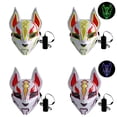 thumbnail image 3 of Máscara de zorro de 10 colores con cara completa y luces de neón para fiesta de Halloween, 3 of 8