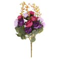 thumbnail image 1 of Ramo Flores Artificiales Rosas 21 Cabezas Flores Secas Falsas (púrpura), 1 of 7