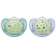 NUK Airflow Glow-in-the-Dark Pacifiers, 0-3 Months, 2-Pack