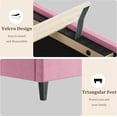 thumbnail image 6 of California King Bed Frame, Platform Bed Frame with Upholstered Adjustable Headboard, Mattress Foundation with Strong Wooden Slats Support, No Box Spring Needed, Noise Free, Easy Assembly, Pink, 6 of 7