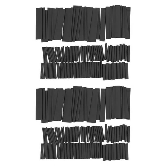 254Pcs Black Glue Weatherproof Heat Shrink Sleeving Tubing Tube Assortment Kit