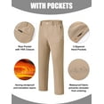 thumbnail image 3 of Taigaofy Men's Winter Fleece Lined Hiking Pants With Zip Pockets Waterproof Quick-Dry Travel Fishing Work Outdoor Pants Khaki 2XL, 3 of 8
