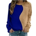 thumbnail image 4 of Oversized Sweatshirt for Women Color Block Crewneck Sweatshirts Striped Long Sleeve Fall Tops Crop Striped Color Block Sweatshirts Winter Pullover Loose Y2K Clothes, 4 of 5