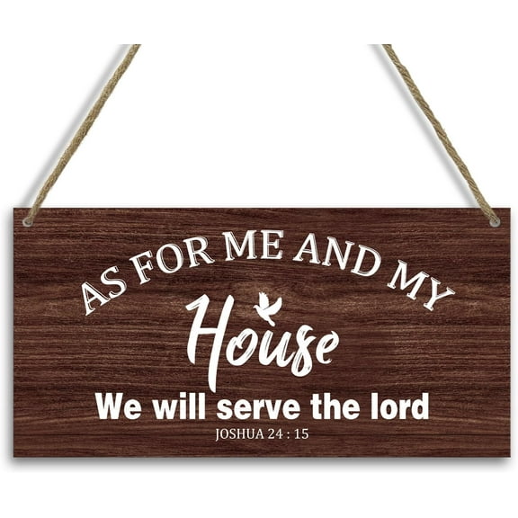 Wood Sign 5x10 Inch As For Me And My House We Will Serve The Lord Bible Verse Wall Decor Wood Hanging Sign Plaque Christian Home Decor Gift New Home Religion Scripture Jesus Wall Art For Living Room