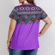 thumbnail image 5 of Camiseta de Manga Corta de Cuello Redondo Impresa Casual de Tamaño Grande Hecha de Cómodo Estante de Imitación para el Uso Diario, Camisetas Cortas para Mujeres, 5 of 8