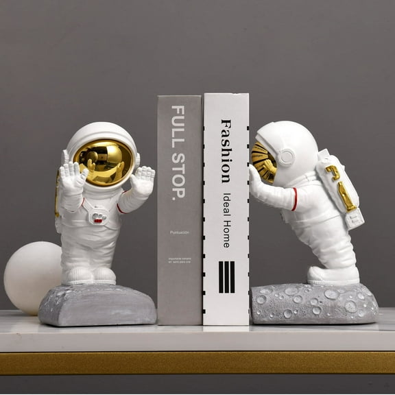 Bookend Rack, Astronaut Bookends, Outer Space Themed Astronaut Statue Decorative Bookends