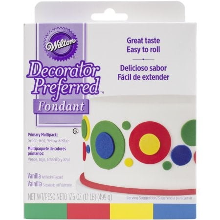 Fondant Sugar - Wilton Decorator Preferred Fondant, Primary Colors, 4pk
