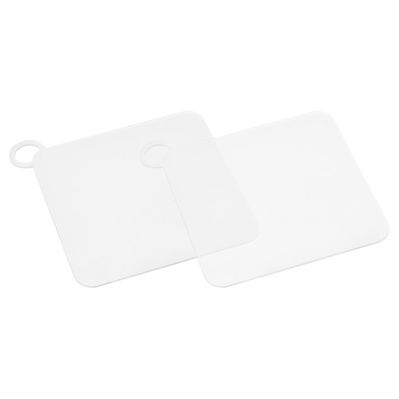 Uxcell Silicone Tub Stopper Floor Drain Cover, 5x5" Anti-Odor Mat, Square White 2Pack