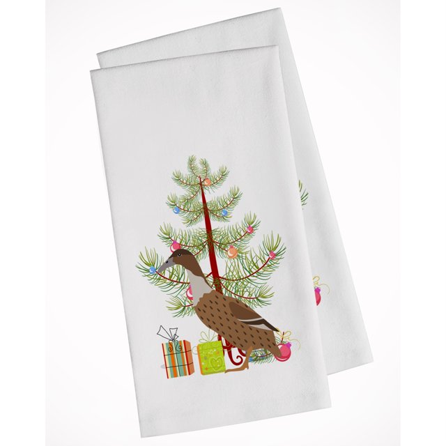 Juego de 2 paños de cocina Caroline's Treasures Dutch Hook Bill Duck Christmas White