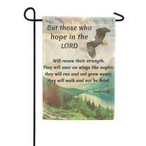America Forever Bible Verse Garden Flag - 12.5 x 18 inch - Isaiah 40:31 Hope In The Lord - Christian Quotes Double Sided Religious Outdoor Yard Decorative Inspirational Faith Flag